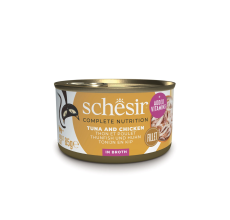 Schesir Complete & Balance Nutrition Wet Cat Food In Broth Can Tuna With Chicken 85g